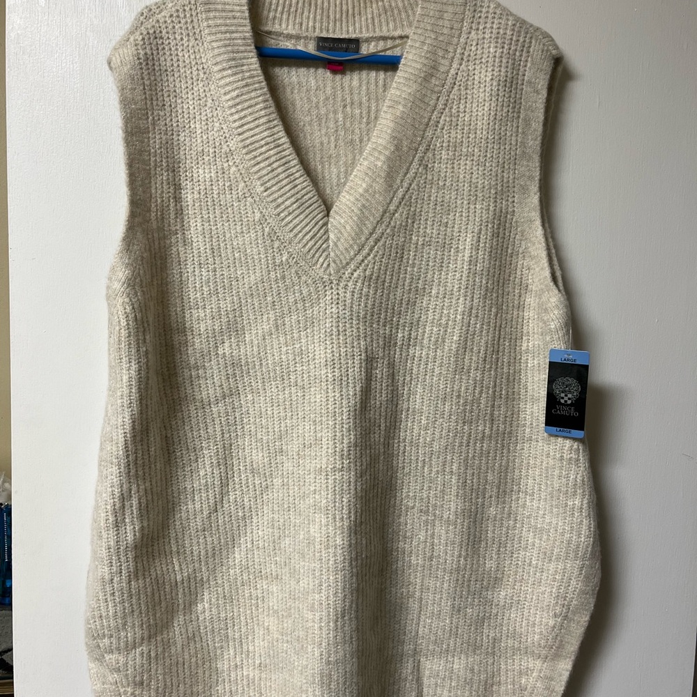 Vince Camuto Cream V-Neck Sweater Vest